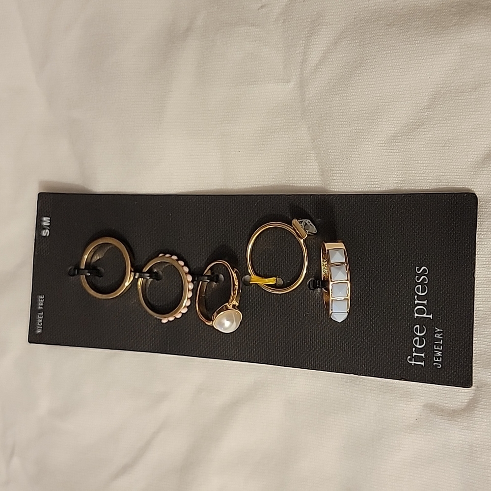 Free Press 5 piece Nickel Free ring set